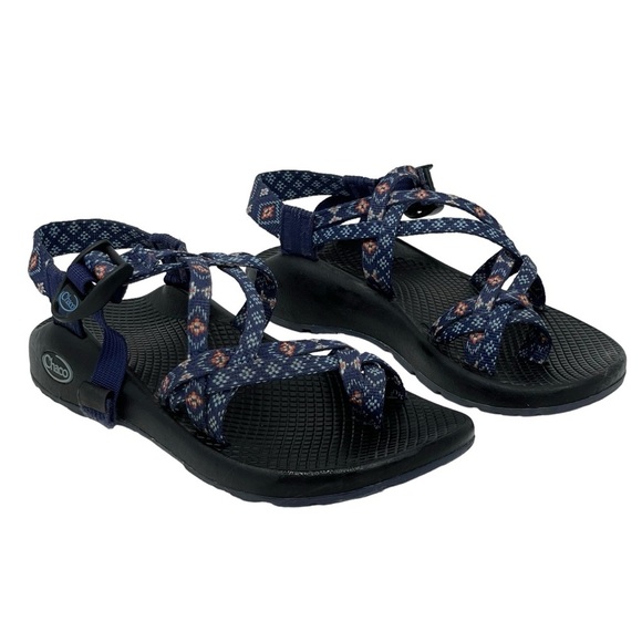 Chaco’s | Blue Print Woven Strap ZX/2 Adjustable Sandals - Picture 1 of 8